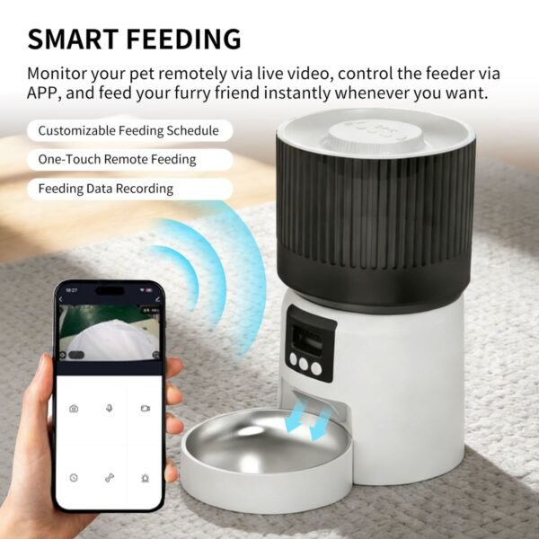 Automatic Pet Feeder with HD Camera, App Control and 5L Hopper - image 5 Automatic Pet Feeder with HD Camera App Control and 5L Hopper view 5