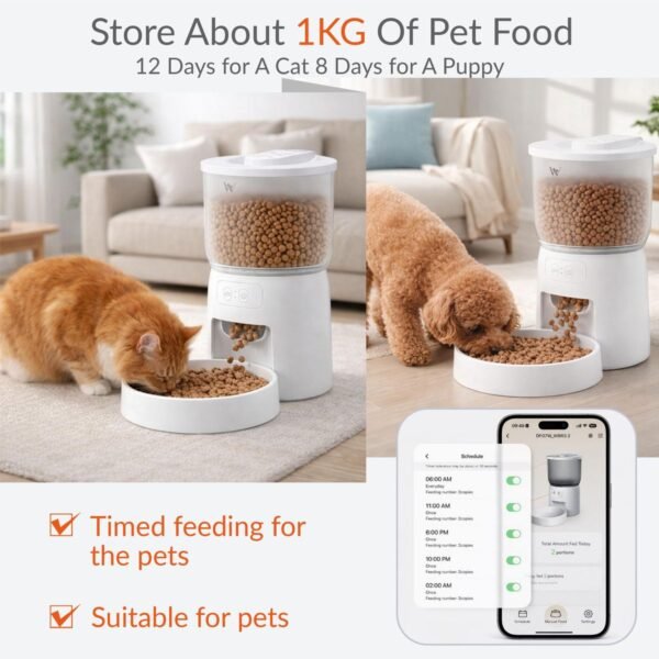Smart Pet Feeder 3L with App Scheduling and Dual Power Backup - image 7 Smart Pet Feeder 3L with App Scheduling and Dual Power Backup view 7