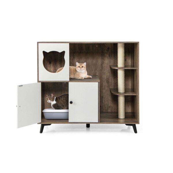 Cat Litter Box Cabinet with Three Scratching Posts and Cat Condo, 40" - image 8 Cat Litter Box Cabinet with Three Scratching Posts and Cat Condo 40" view 8