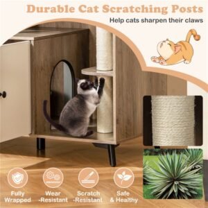 Cat Litter Box Cabinet with Three Scratching Posts and Cat Condo, 40" - image 9 Cat Litter Box Cabinet with Three Scratching Posts and Cat Condo 40" view 9