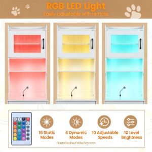 Litter Box Enclosure with RGB LED Light and Built-In Charging Station - image 7 Litter Box Enclosure with RGB LED Light and Built-In Charging Station view 7