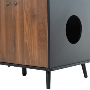 Litter Box Enclosure Storage Bench with Hidden Plug and Three Doors - image 6 Litter Box Enclosure Storage Bench with Hidden Plug and Three Doors view 6
