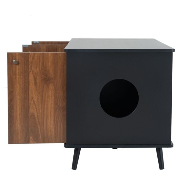 Litter Box Enclosure Storage Bench with Hidden Plug and Three Doors - image 7 Litter Box Enclosure Storage Bench with Hidden Plug and Three Doors view 7