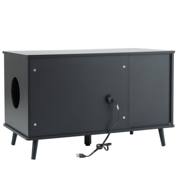 Litter Box Enclosure Storage Bench with Hidden Plug and Three Doors - image 8 Litter Box Enclosure Storage Bench with Hidden Plug and Three Doors view 8