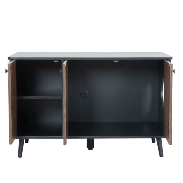 Litter Box Enclosure Storage Bench with Hidden Plug and Three Doors - image 13 Litter Box Enclosure Storage Bench with Hidden Plug and Three Doors view 13