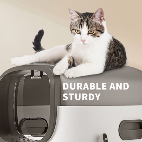 Open High-Sided Cat Litter Pan with Scoop, Grey - image 3 Open High-Sided Cat Litter Pan with Scoop Grey view 3
