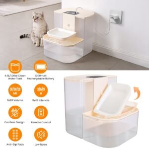 Cordless Smart Pet Water Fountain with Dual Tank Separation, 4.5L - image 10 Cordless Smart Pet Water Fountain with Dual Tank Separation 4.5L view 10