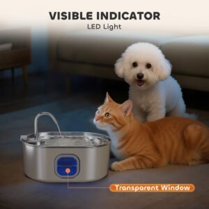 Stainless Steel Cat Water Fountain, 1.8 Gallon, Ultra-Quiet Pump - image 5 Stainless Steel Cat Water Fountain 1.8 Gallon Ultra-Quiet Pump view 5