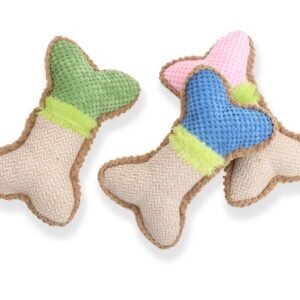 Large Green Furry Pet Bone Toy