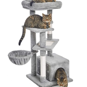 104 cm Cat Tree with One Condo and Basket, Grey