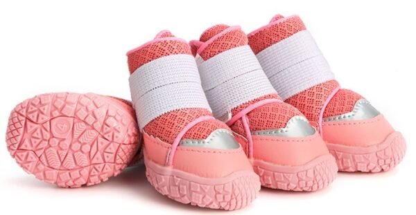Pet Shoes With Hook And Loop Fastener And Reflective Strip