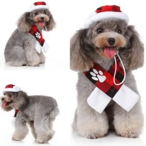 ropa para perros Plaid Hat Set
