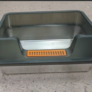 Semi-Closed Stainless Steel Cat Litter Cat Box