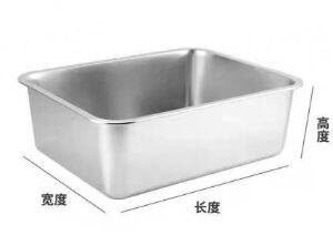 Caja de arena para gatos de acero inoxidable Preferred extra grande con base de 60-20 cm