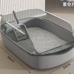 Large Semi-Closed Cat Litter Cat Box