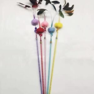 Retractable Rod Three Balls Cat Feather
