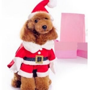 Santa Claus Dog Costume Clothes + Cape
