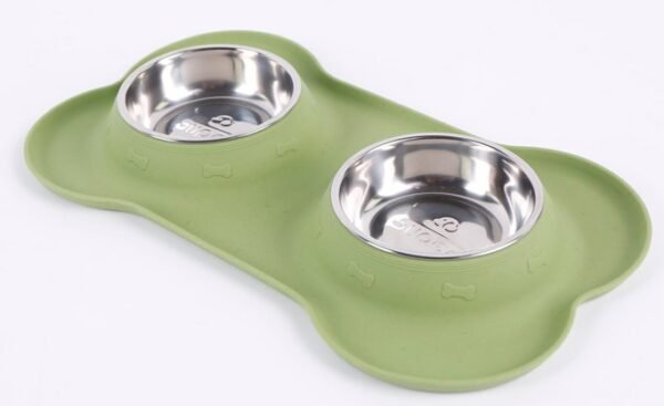 Silicone Bone Double Bowl Set