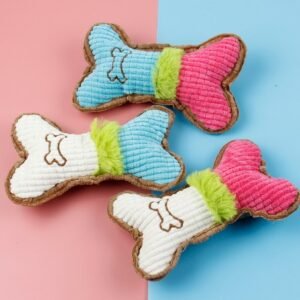 Small Green Fur Pet Bone 16×10 cm