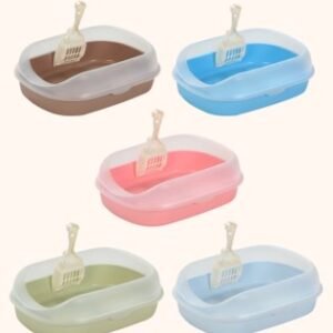 Caja de arena para gatos pequeña alta de apertura superior nueva