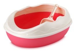 Caja de arena para gatos pequeña con ondas