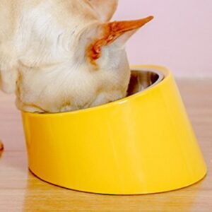 Tilted Round Pet Bowl 13.3×7.6 cm