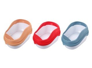 Caja de arena para gatos con rejilla transparente