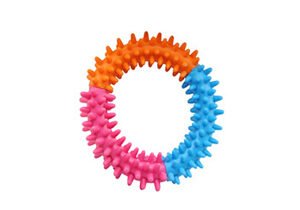 Three-Tone Spiky Ring Dog Toy, 9.8 cm