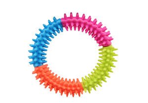Four-Tone Spiky Ring Dog Toy, 12.7 cm