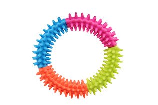 Four-Tone Spiky Ring Dog Toy, 12.7 cm