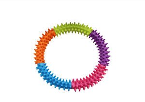 Five-Tone Spiky Ring Dog Toy, 15.3 cm