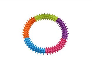 Five-Tone Spiky Ring Dog Toy, 15.3 cm
