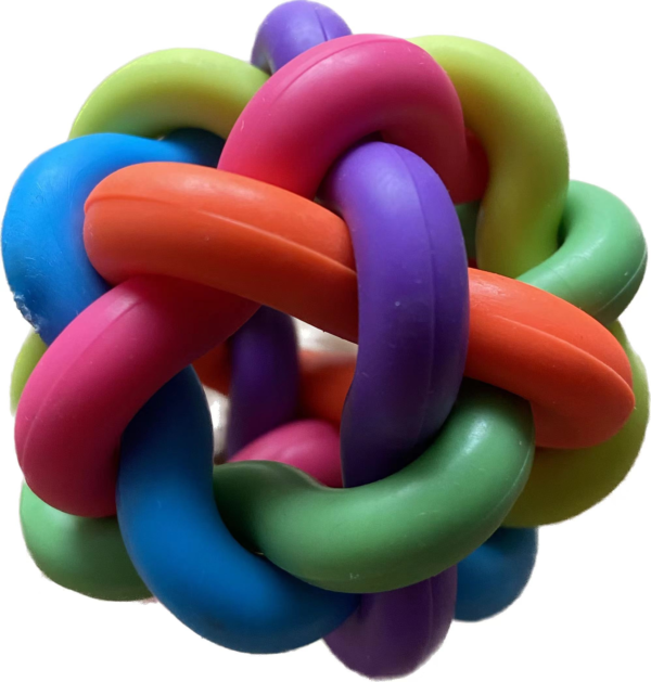 Medium Rainbow Ball Dog Toy, 7.5 cm