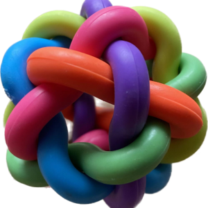 Large Rainbow Ball Dog Toy, 10.5 cm