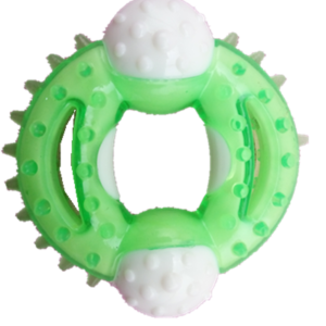 Round Rubber Coated Dog Toy, 10.5 cm