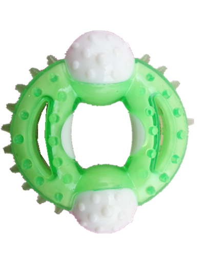 Round Rubber Coated Dog Toy, 10.5 cm
