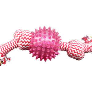 Spiky Ball Rope Tug Dog Toy, 23 cm