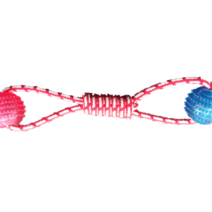 Double Loop Spiky Ball Tug Dog Toy, 35 cm