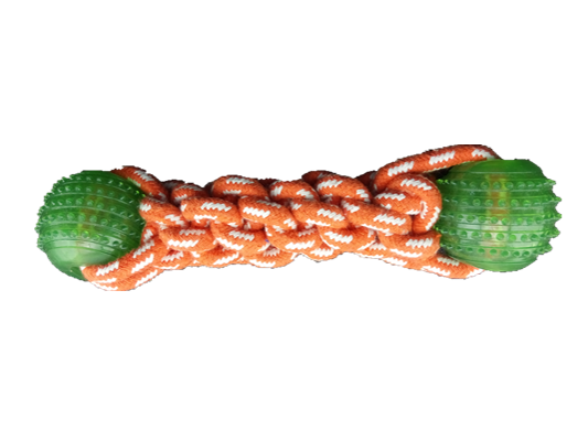 Double Spiky Ball Rope Dog Toy, 25 cm