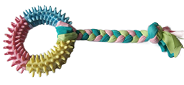 Spiky Ring Braided Rope Dog Toy, 20 cm