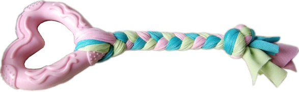 Heart Braided Rope Dog Toy, 17 cm