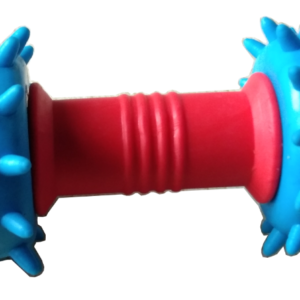 Blue Spiky Barbell Chew Dog Toy, 15.5 cm