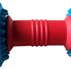 Pink Blue Spiky Barbell Dog Toy, 15.5 cm