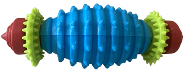 Blue Ribbed Oval Chew Dog Toy, 17 cm