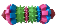 Pink Green Spiky Barbell Dog Toy, 17 cm