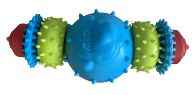 Yellow Blue Barbell Chew Dog Toy, 17 cm