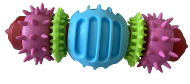 Purple Blue Barbell Chew Dog Toy, 17 cm