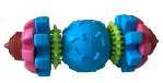 Blue Pink Ball Barbell Chew Dog Toy, 18 cm