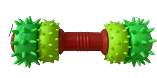 Green Spiky Barbell Chew Dog Toy, 15 cm