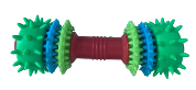 Green Wide Spike Barbell Dog Toy, 15 cm